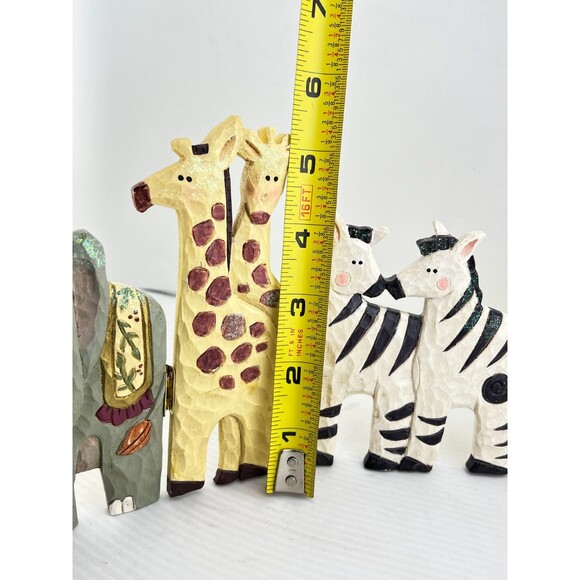 Vtg NOAH’S ARK Nursery Room Decor Shelf Table Top Zoo Animals Lion Giraffe Zebra - Picture 10 of 13